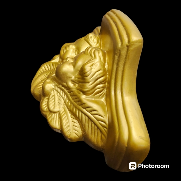 Vintage MCM Hollywood Regency Cherub Angel Wall Shelf Scone Corbel Plaster Gold - Picture 11 of 12